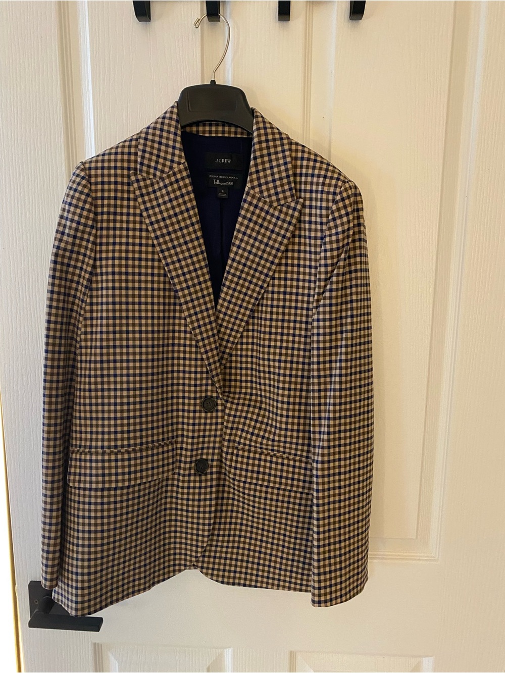 J. Crew Brown and Navy Gingham Sport Coat